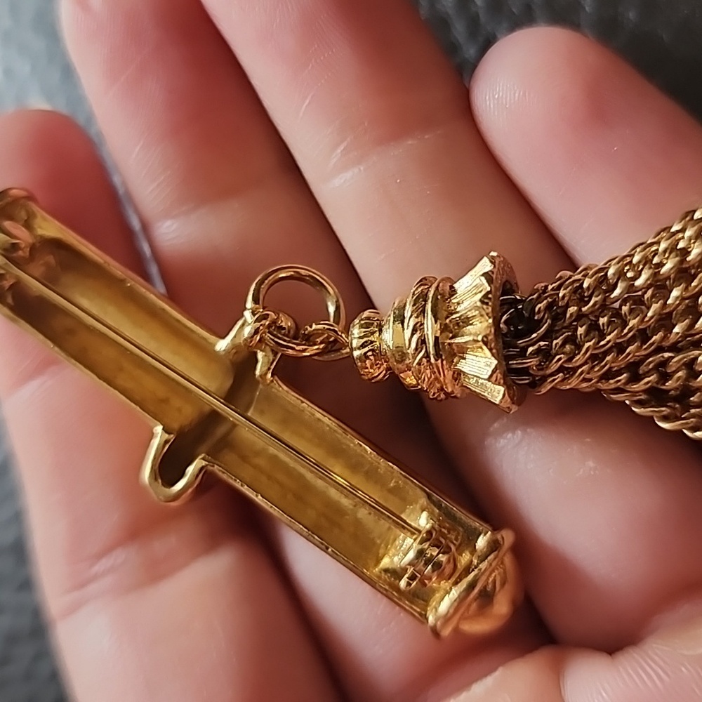 VTG Gold Tassel Brooch - Picture 6 of 7